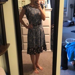 Blue and pink floral dress